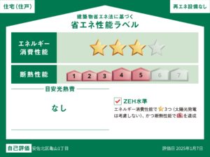 安佐北区亀山1丁目　省エネ性能ラベル